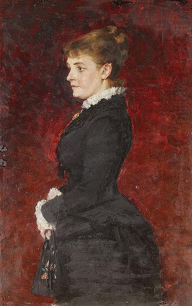Portrait - Lady in Black Dress, Axel Jungstedt